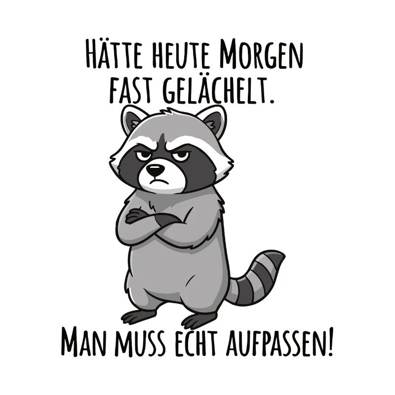 Almost Smiled – Grumpy Raccoon Morning Grouch