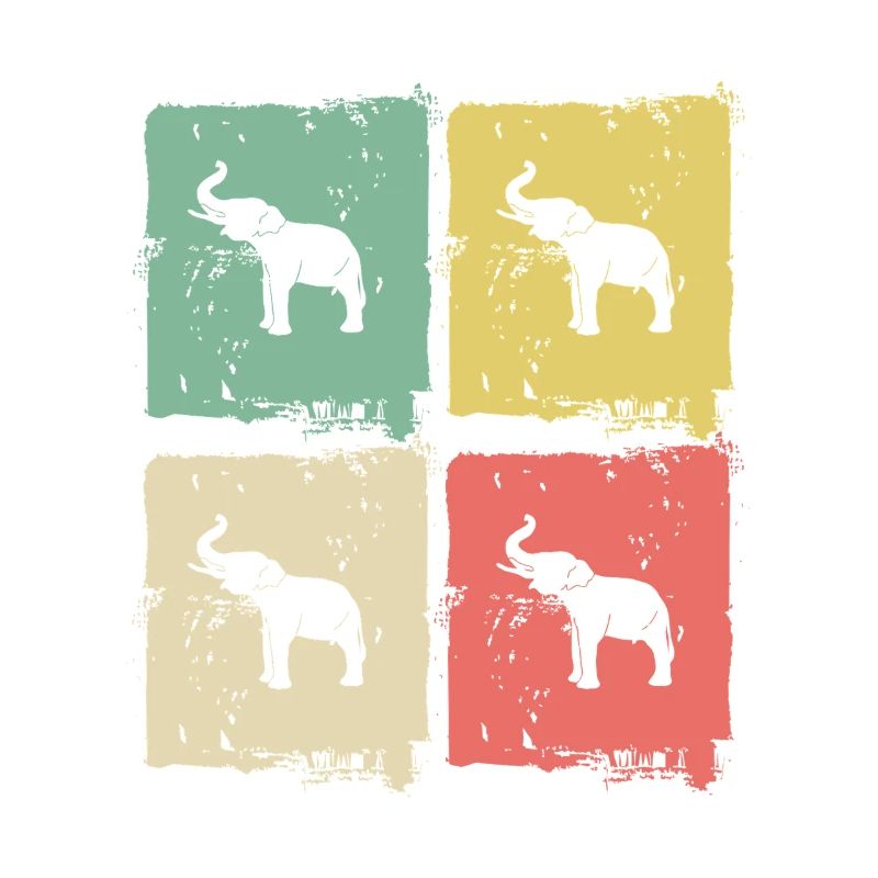 Elephant Quadri Pastel Pattern