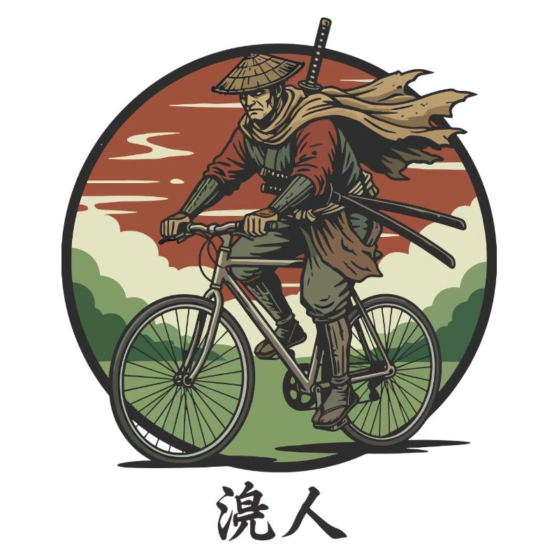Samurai Rider on Bicycle