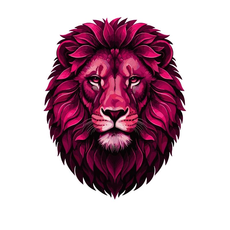 Pink Löwe mit Blütenmähne