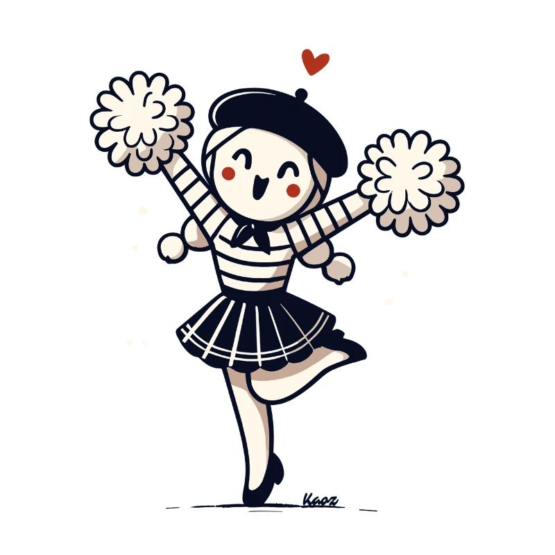 Mignonne fille avec des pompons pantomime