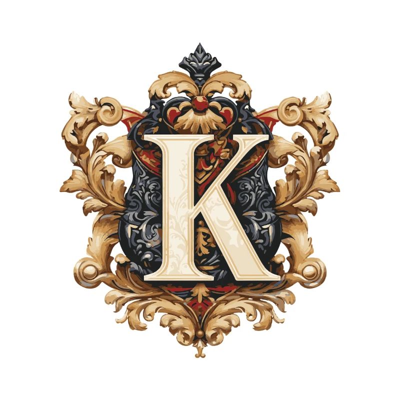 K Buchstabe Name Krone