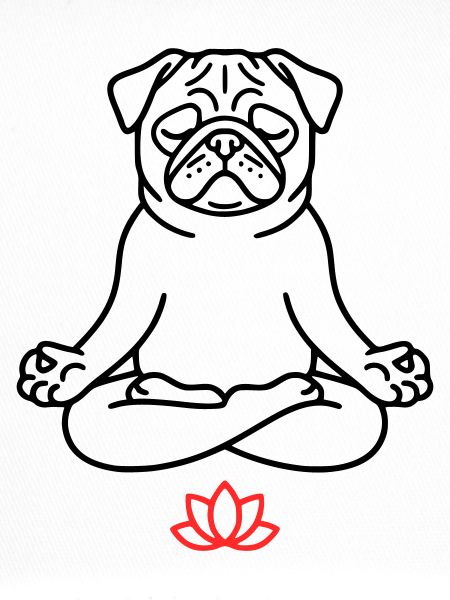 Mops Hund Zen Ausmalbild