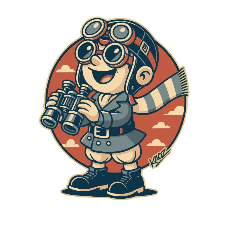 Aviator Scout mit Fernglas
