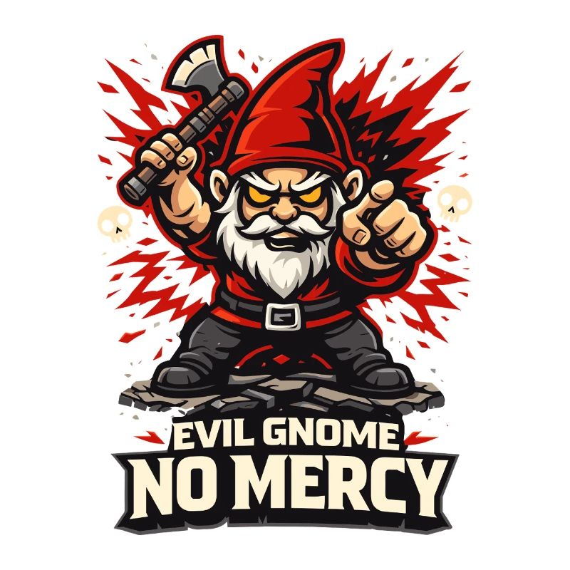 Evil Gnome, Dark Gnome, Goth Gnome, Funny Gnome