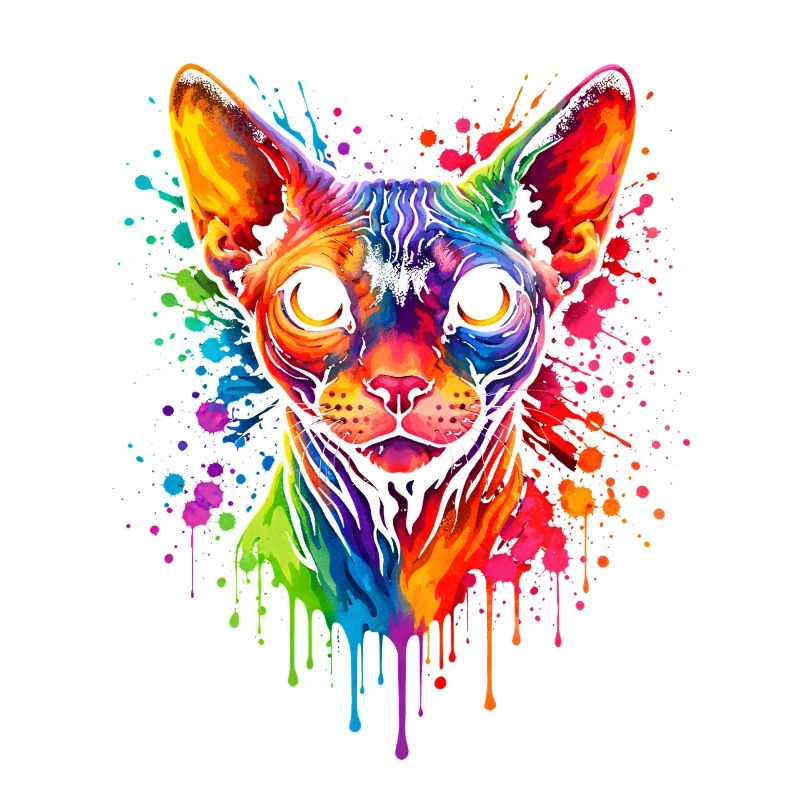 Sphynx Neon | Art du chat Pop Art