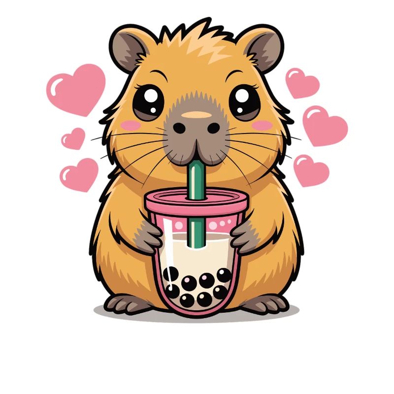 Capybara Bubble Tea Shirt Boba Tee Tier