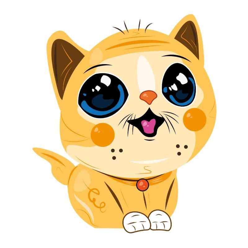 Lächelnde Kawaii-Katze