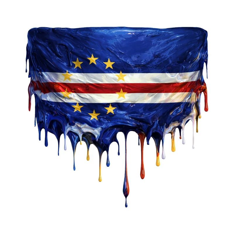 Art de drapeaux dégoulinants du Cap-Vert