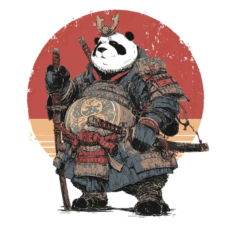 Panda Samurai in Sturdy Armor