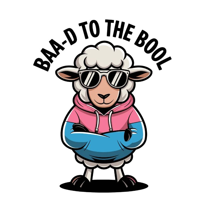 BAA-D TO THE BOOL COOL Nerdy Sheep for