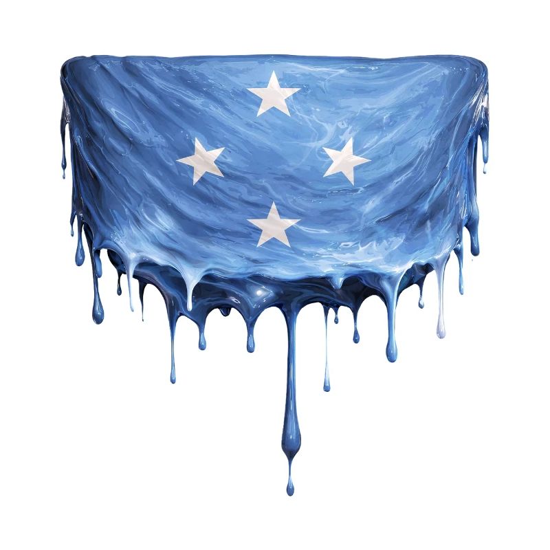 Drapeau dégoulinant de Micronésie