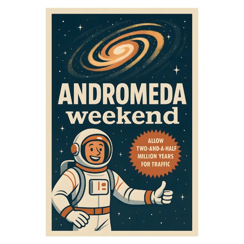 Week-end d’Andromède | Humour spatial rétro