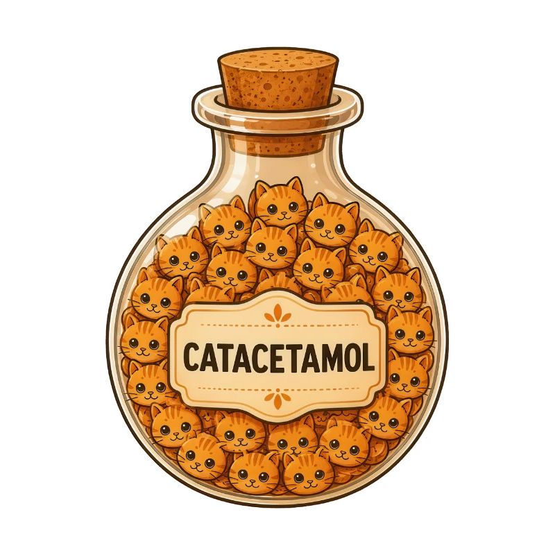 Bouteille de catacétamol de chats