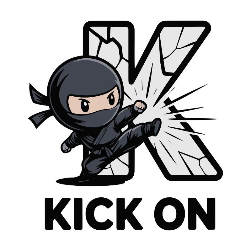 Ninja Kick Through K Logo
