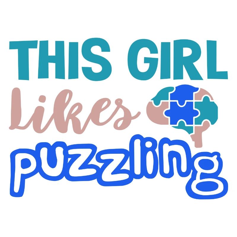 Mädchen mag rätselhafte süße Hobby-Puzzles