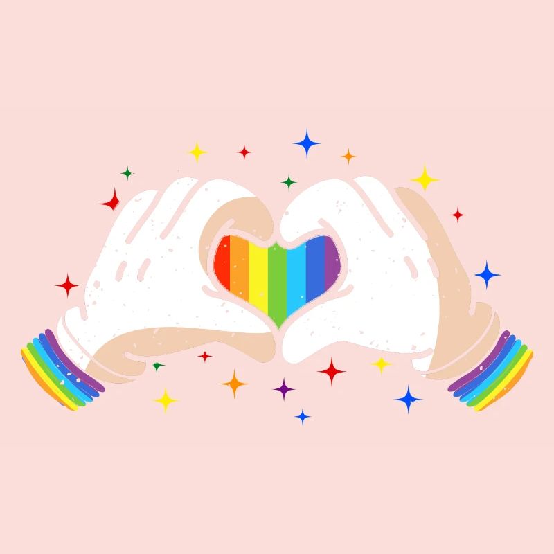 CSD LGBT Hands Shape Rainbow Heart Pride