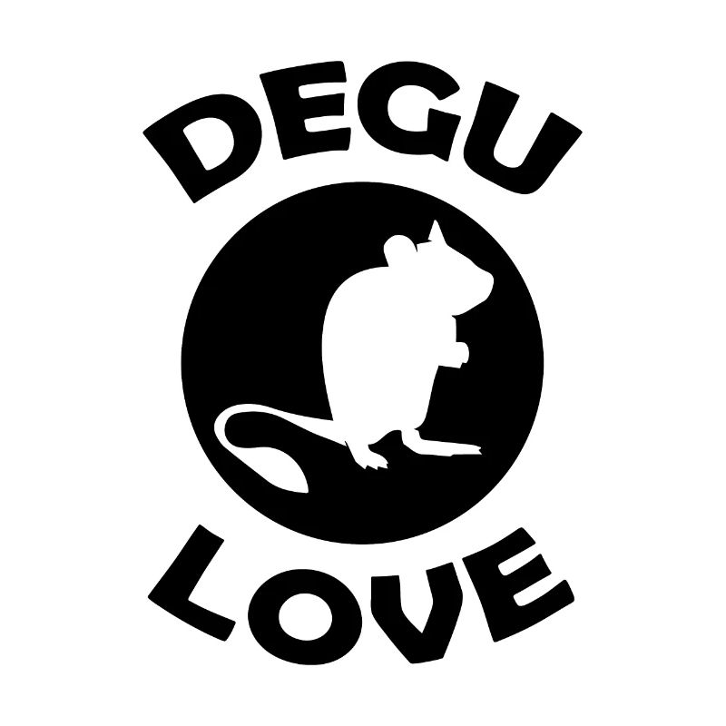 Degu love Silhouette Gift Pet Octodon