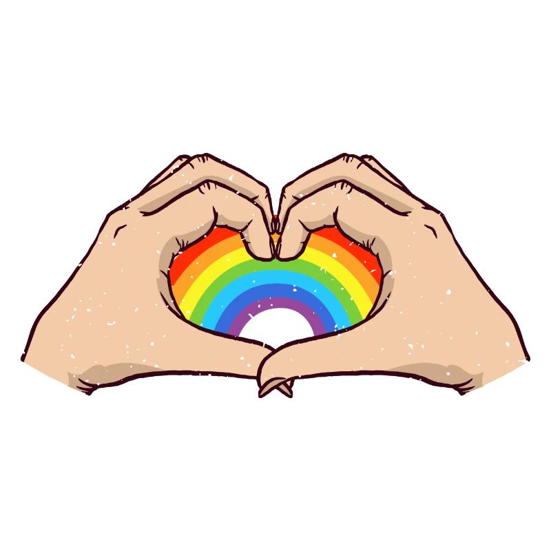 CSD LGBT Hands Shape Rainbow Heart Pride
