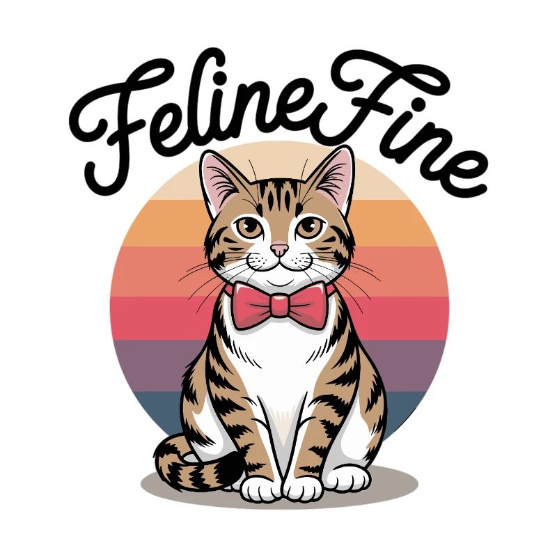 Feline Fine – Chat Sunset Rétro