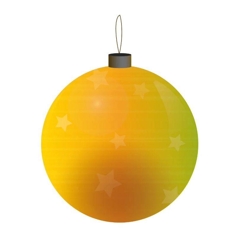 gelbliche Weihnachtskugel mit Sternen