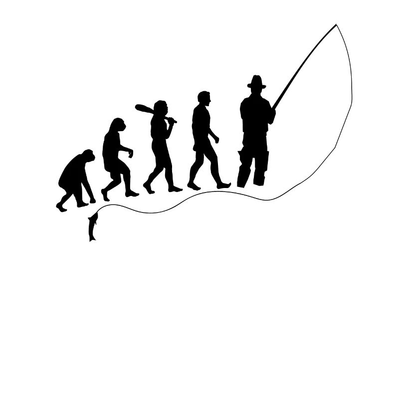 Evolution fishing gift man monkey