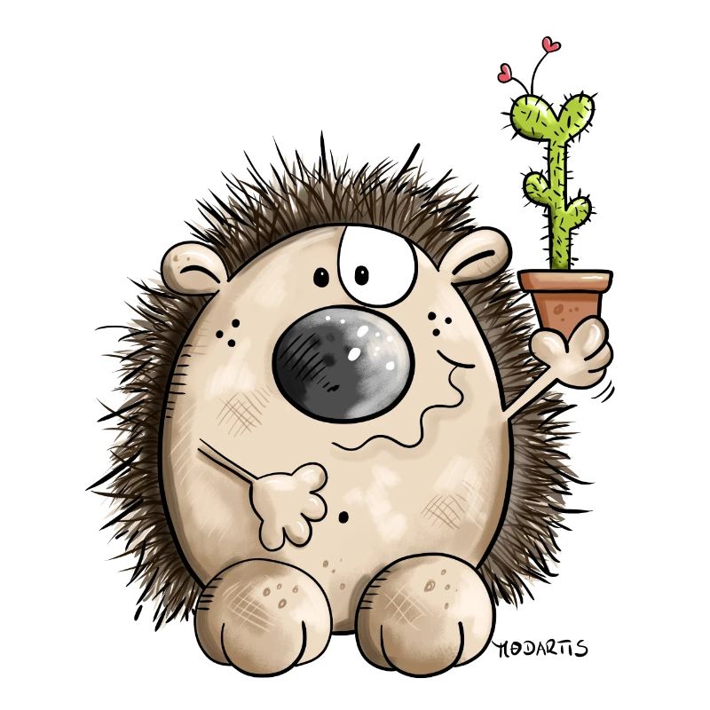 Hedgehog with cactus