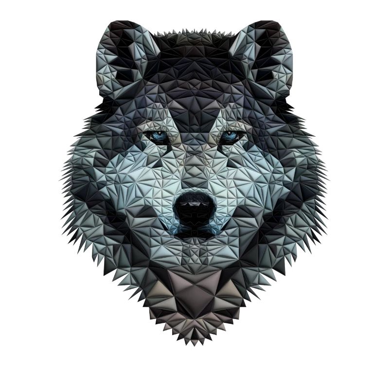 Wolf Kopf Polygon design ( Wolf fan Geschenk )