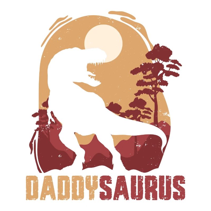Daddysaurus Sunset Silhouette