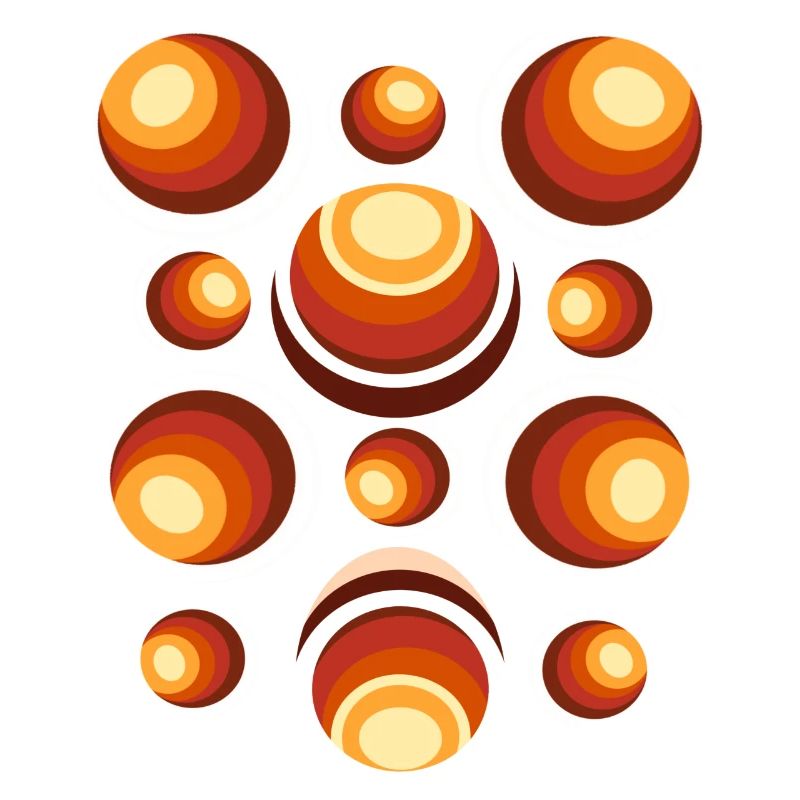 Retro Circle Pattern 70s Crescent