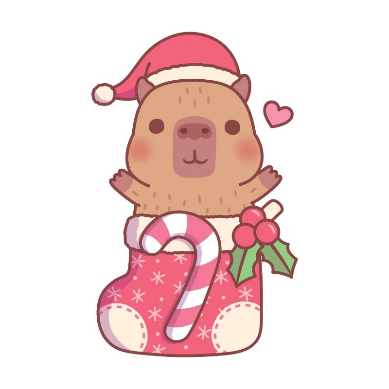 Mignon Capybara dans le bas de Noël