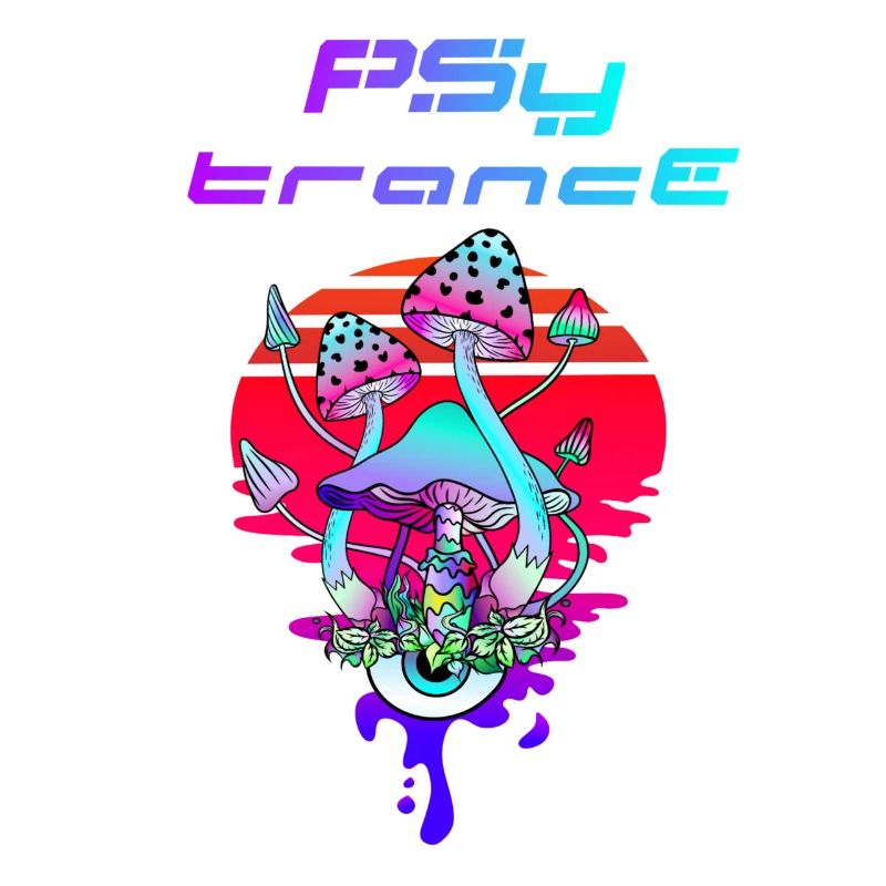 Psytrance Psychedelic Mushroom Sunset