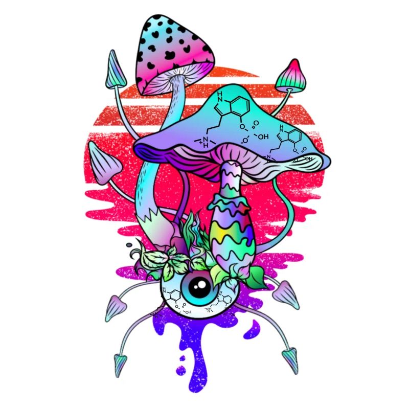 Psychedelic Magic Mushrooms Vaporwave