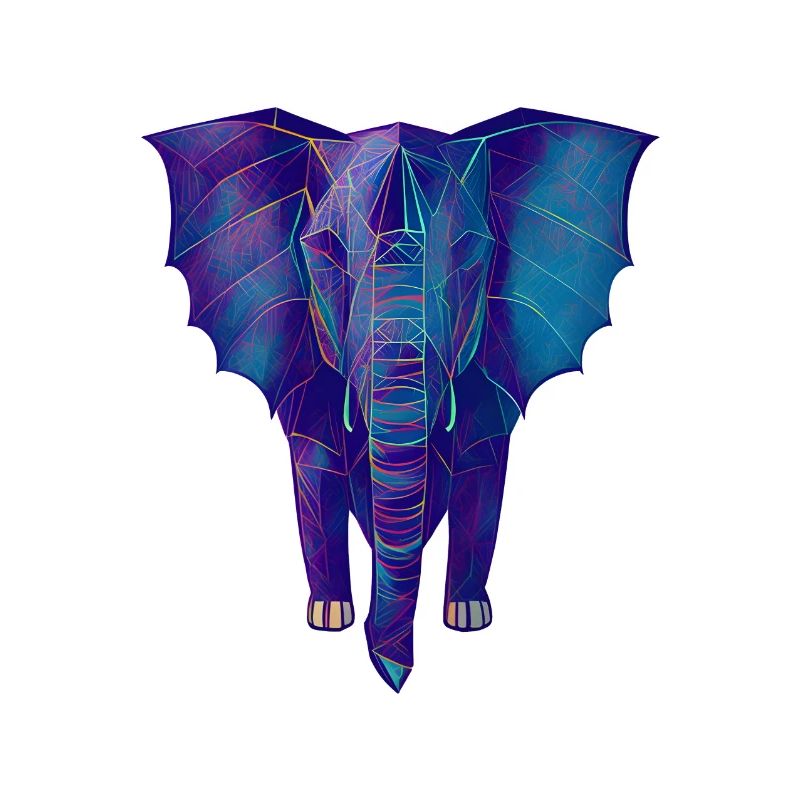 Geometric Blue Elephant