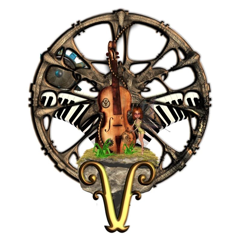 Violon steampunk avec petite fée