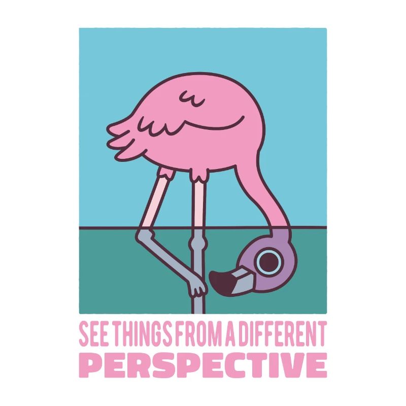 Flamingo sieht die Dinge aus einer anderen Perspektive