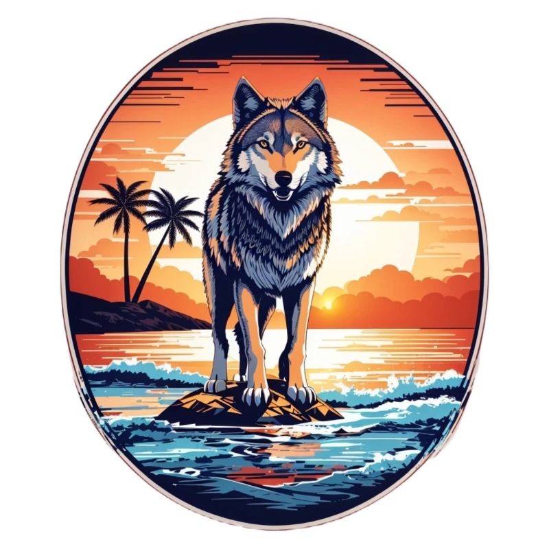 Wolf am Strand