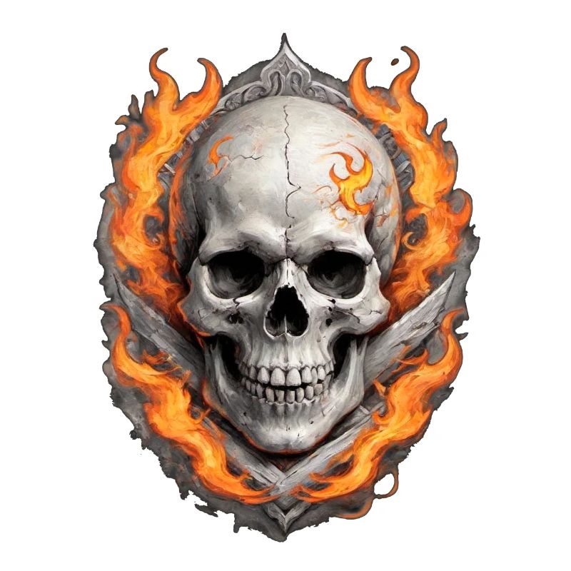 Flammender Schädel