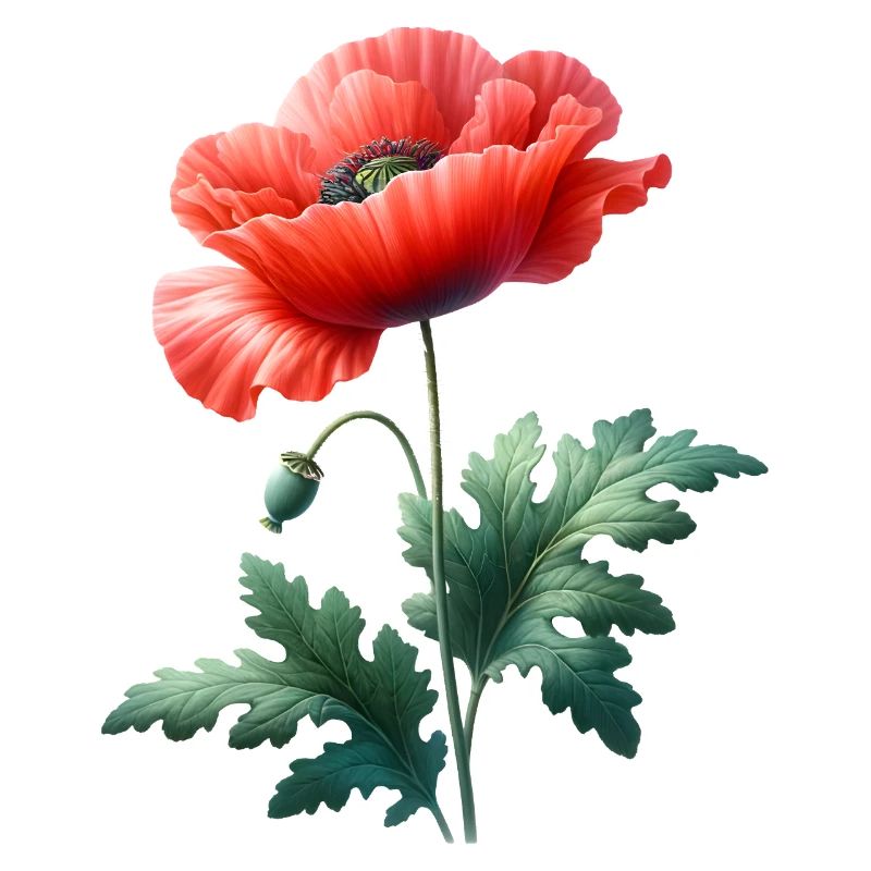 Mohnblumenmotiv: Eine leuchtend rote Mohnblume