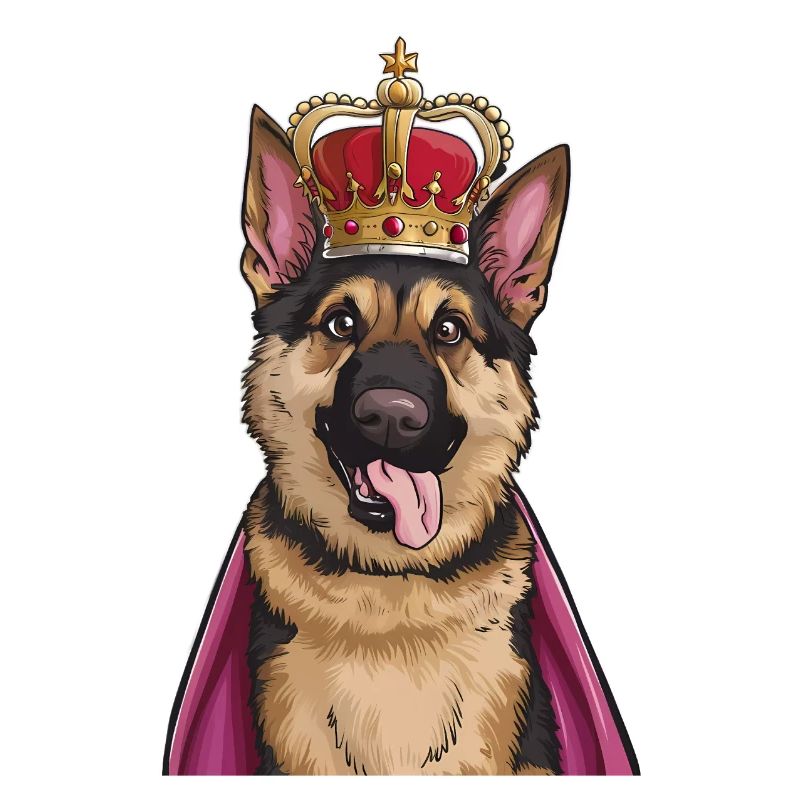 Royal German Shepherd with Crown