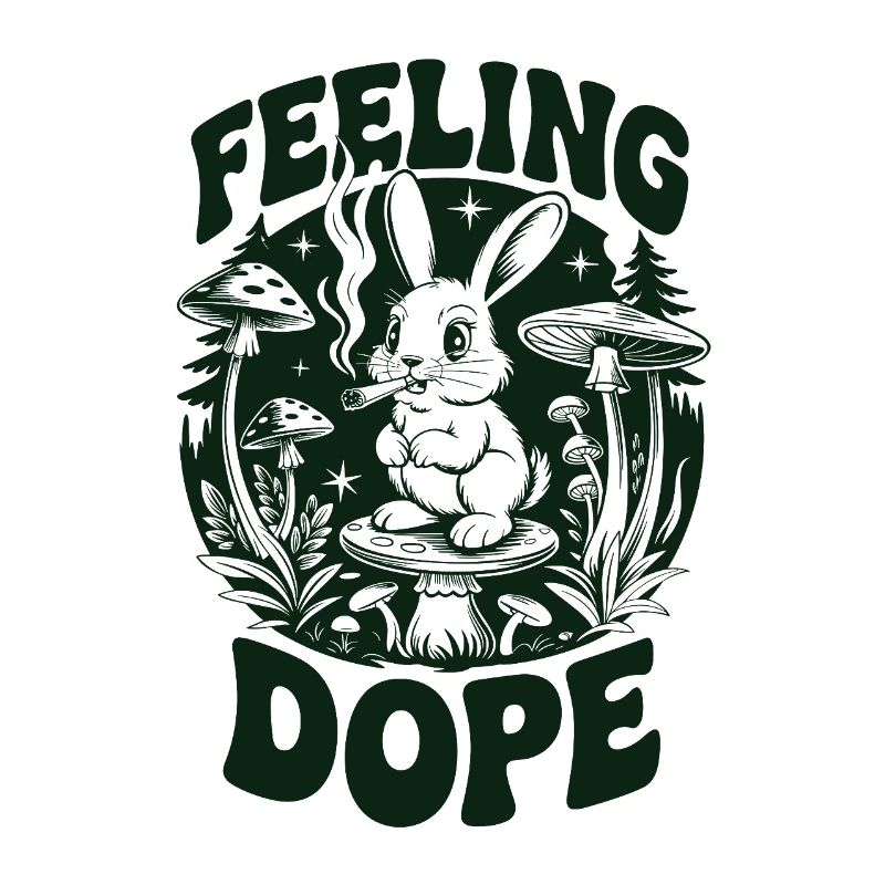 Lapin psychédélique dans la forêt