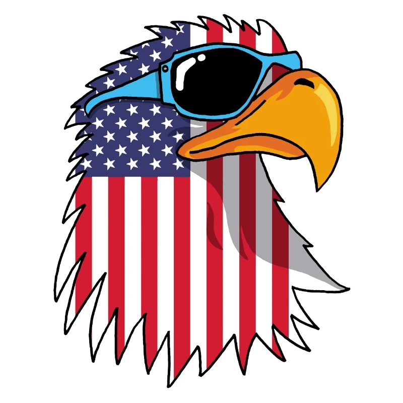 Aigle et drapeau américain