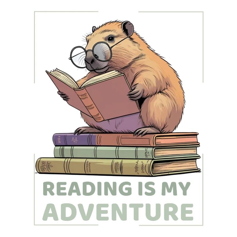 Capybara while reading -Reading adventure