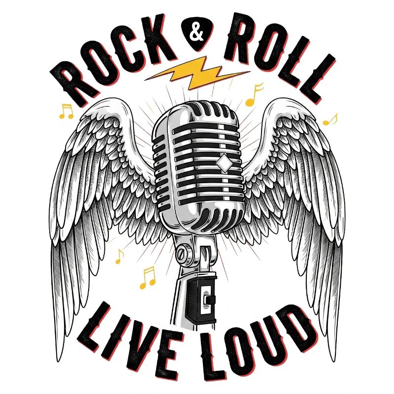 Rock And Roll Engel mit Mikrophon