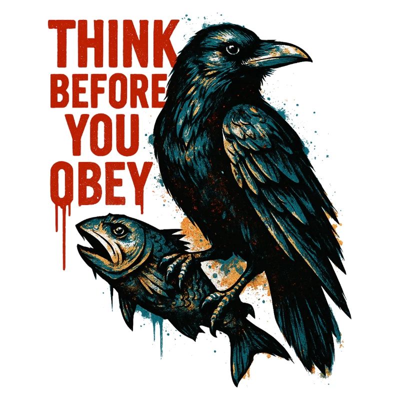 Think Before Obeying – Crow Art