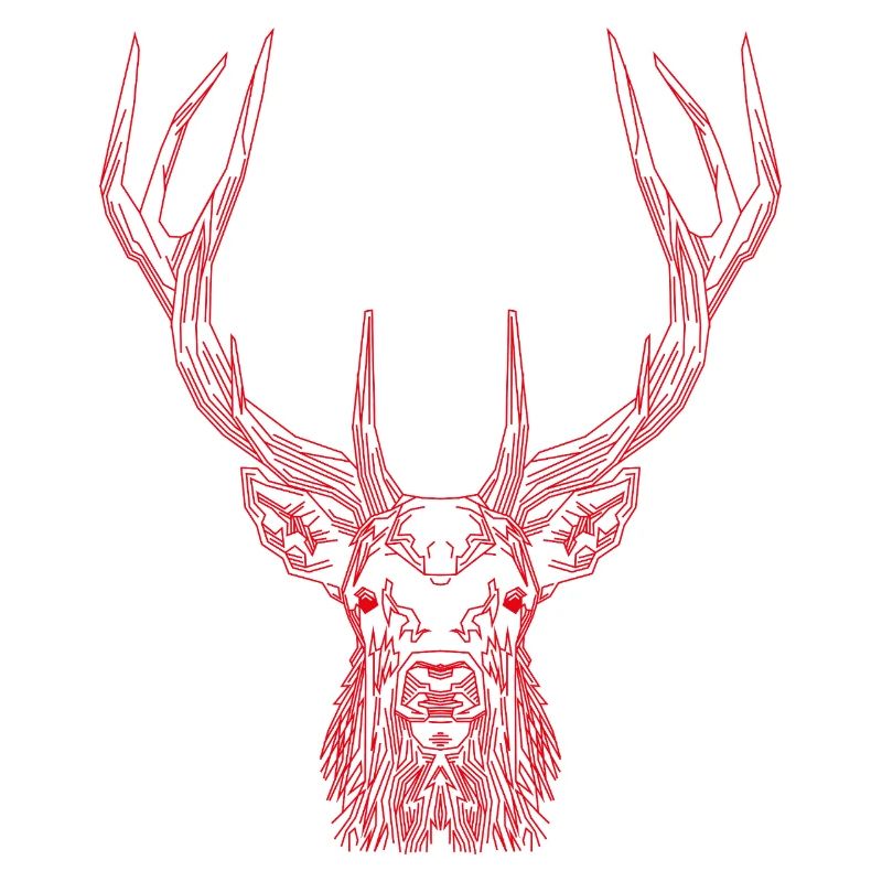 Tech Deer – Geometric Deer in Red
