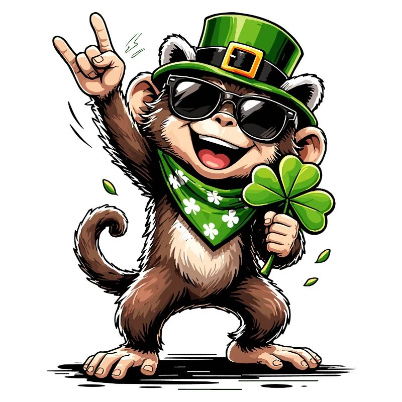 Affe Kleeblatt St. Patty's Funny Geschenk
