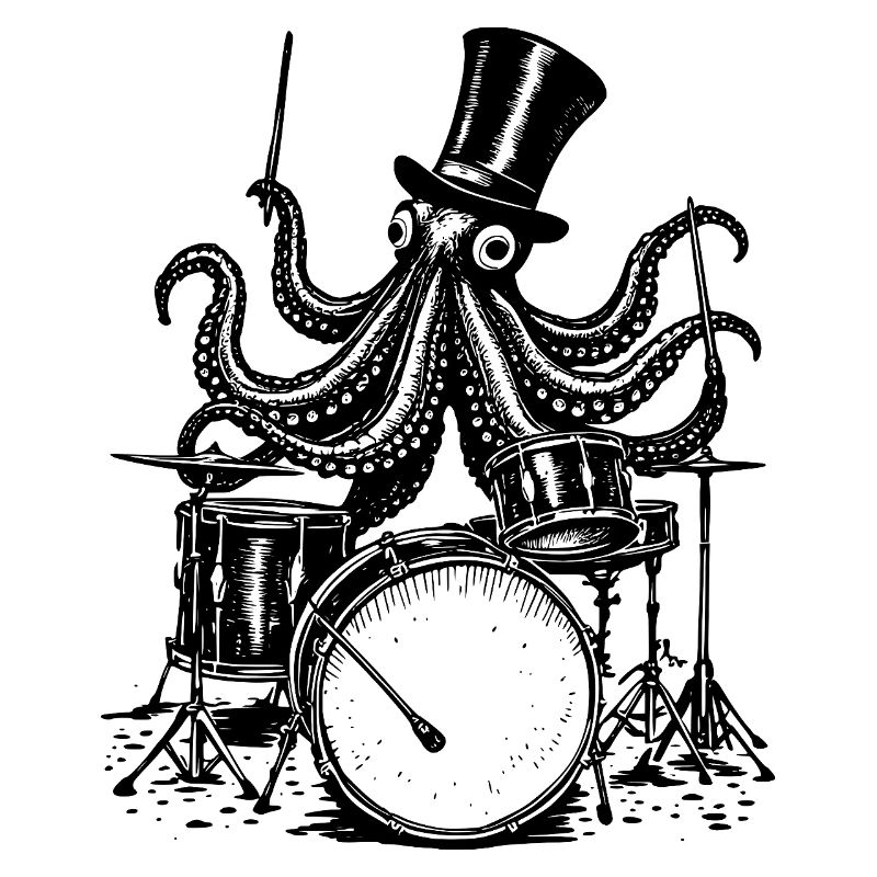 Octopus Playing the Drums