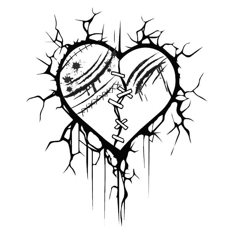 Exploded heart graphic tattoo