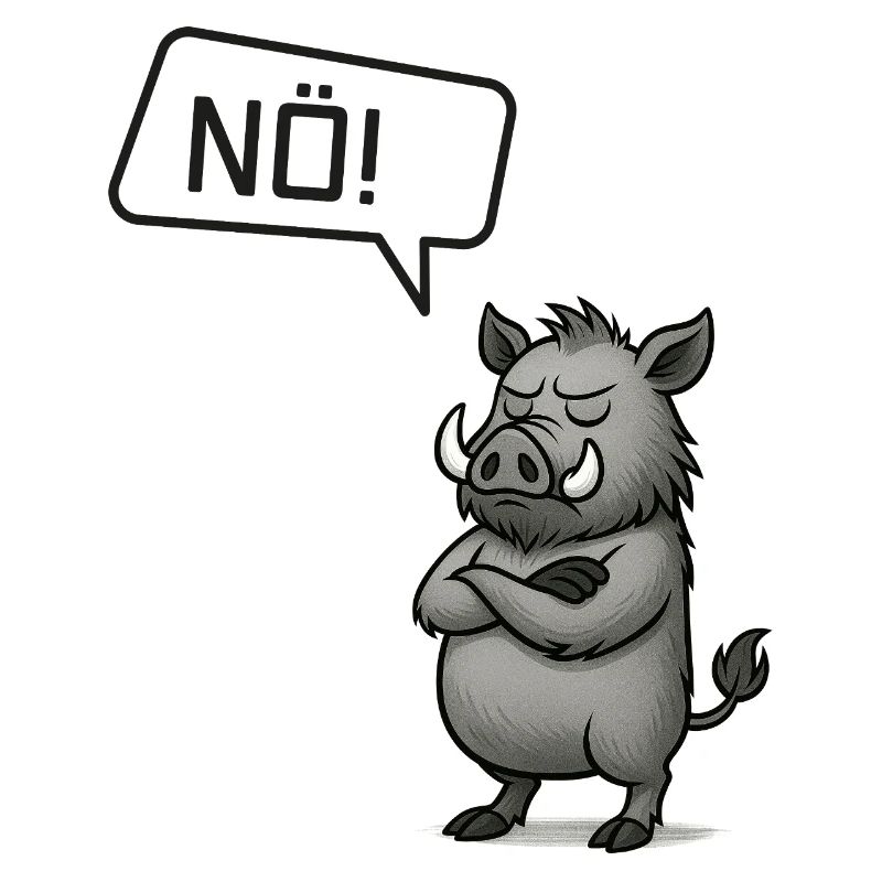 Nö! Wildschwein – Bockiger Keiler Statement